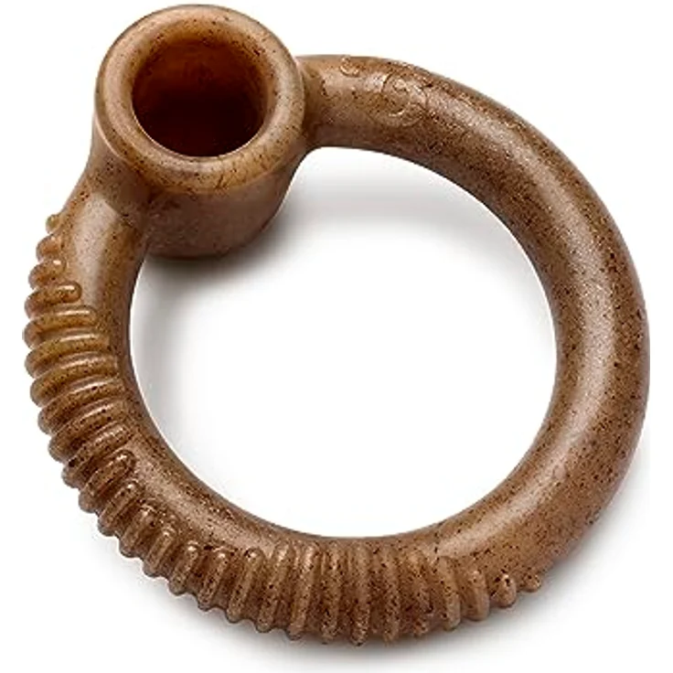 Benebone Ring, Unzerstörbares Kauspielzeug mit echtem Speckgeschmack für mittelgroße Hunde, pfotenfreundlicher Griff – Bild 1