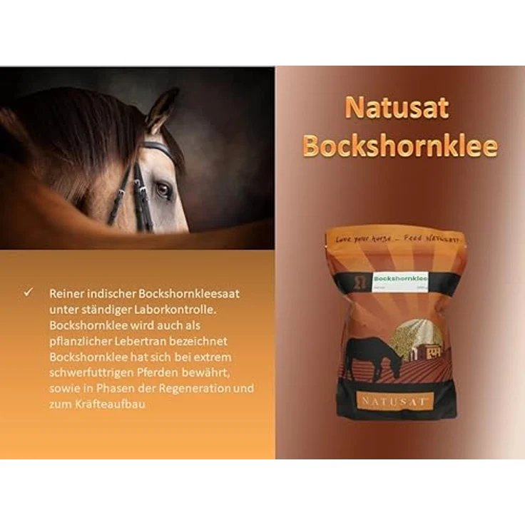 NATUSAT Bockshornkleesamen - pflanzlicher Lebertran mit natürlichem Vitamin D, Ergänzungsfutter für Pferde, 8 kg - magenschonend und appetitanregend – Bild 4