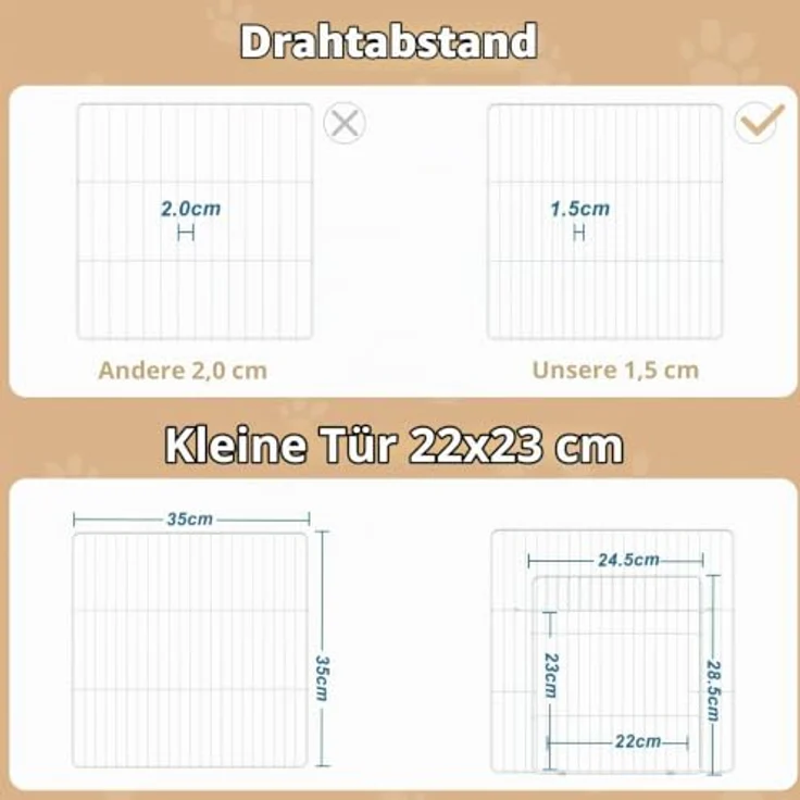 EUGAD Freigehege für Kaninchen, modulares Kleintiergehege aus stabilem Metallgitter mit praktischer Eingangstür, flexibles Stecksystem zur einfachen Montage – Bild 5