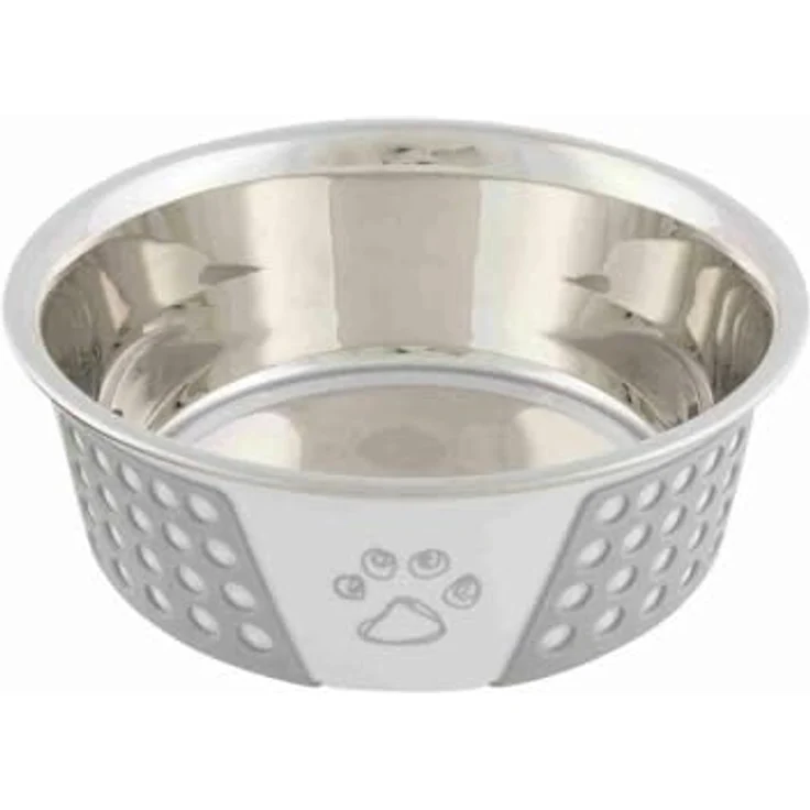 TRIXIE Futternapf Napf 17cm 750ml weiß grau Edelstahl – Bild 2