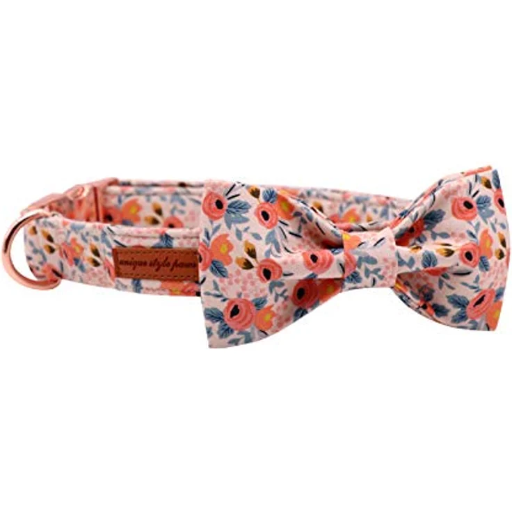 Unique Style Paws Hundehalsband mit verstellbarer Fliege, aus Baumwolle, Größen S-M-L, für Hunde und Katzen – Bild 3