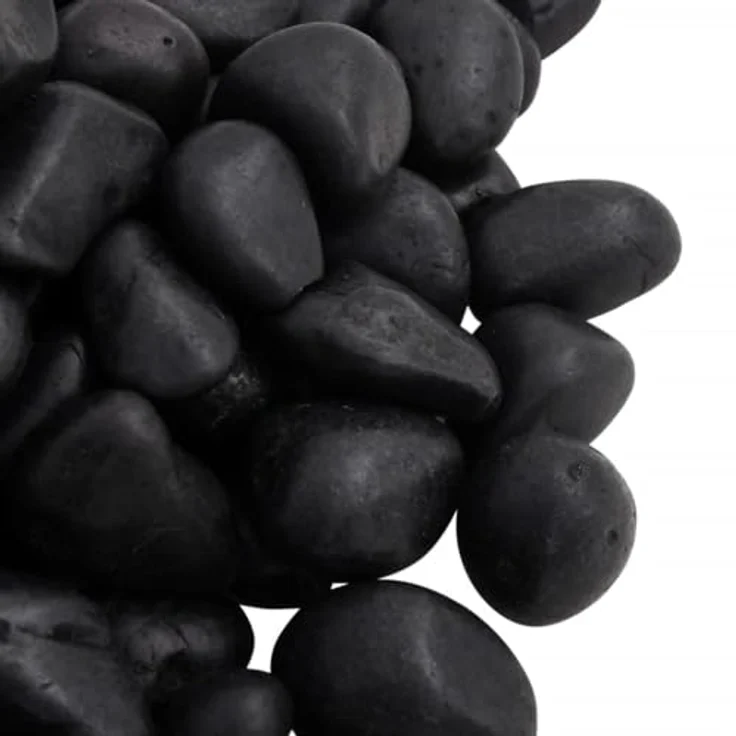vidaXL Aquariendeko Polierte Kiesel 10 kg Schwarz, 2-5 cm natürliche Ziersteine für Aquarien und Gartenbeete – Bild 5
