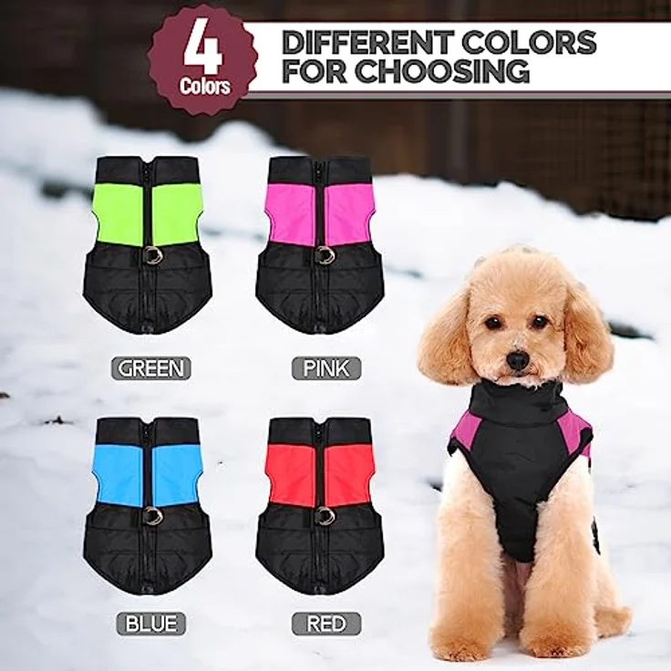 Ectkuee Wasserdichter Winter Hundemantel, gesteppt und gepolstert, Größe 5XL mit D-Ring für Leinenbefestigung – Bild 5