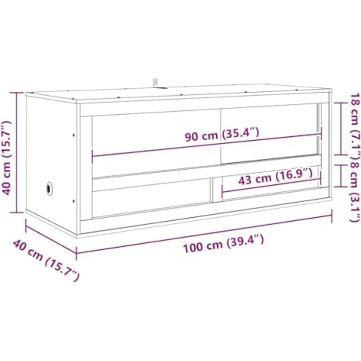 vidaXL Terrarium Braun 100 x 40 x 40 cm, OSB, Rustikales Design, Langlebig, Inklusive Thermometer, Ideal für Reptilien und Nagetiere – Bild 3