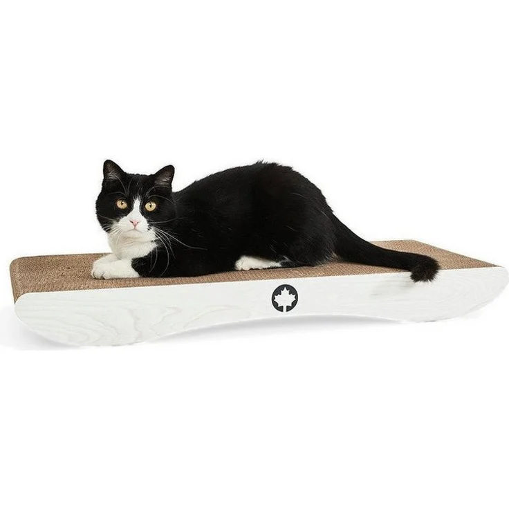 Canadian Cat Company Kratzbrett COMET, hellgrau, XL Kratzkarton 75x30x8cm, inklusive Katzenminze