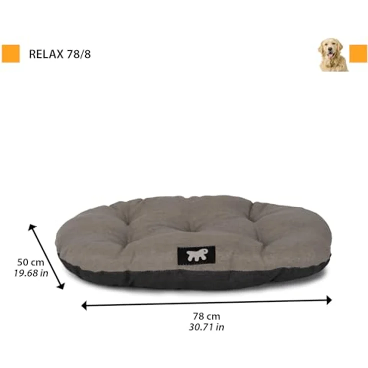 Ferplast Hundebett Relax, doppelseitiges Baumwoll-Hundekissen mit weicher Polsterung, waschbar, 78 x 50 cm, Viola – Bild 3