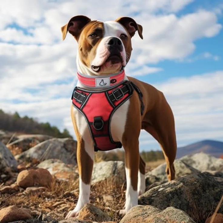 Joytale Hundehalsband, Gepolstertes Neopren-Halsband für Mittelgroße Hunde, Nylon mit Reflektierenden Nähten, Rot – Bild 3