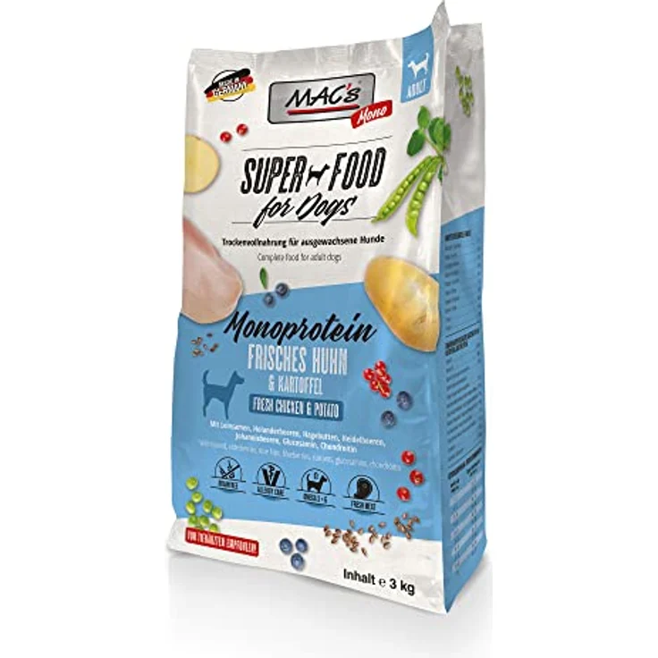 MAC's Dog Mono Huhn, Trockenfutter für allergieanfällige Hunde, 3kg – Bild 2