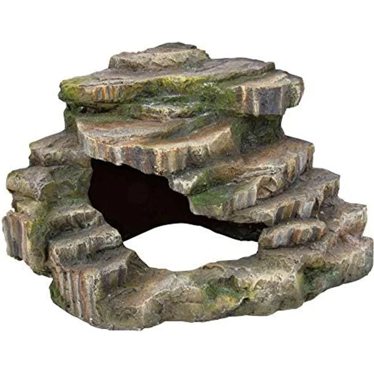 Trixie Eck-Fels mit Höhle und Plattform, naturnahe Regenwald-Optik, platzsparend, langlebig aus Polyesterharz, 24 x 19 x 25 cm – Bild 3