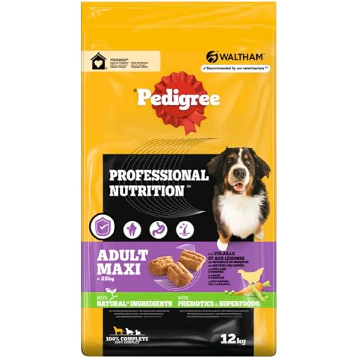 Pedigree Professional Nutrition Adult Maxi, Trockenfutter für große Hunde mit Geflügel und Gemüse, 12 kg – Bild 2