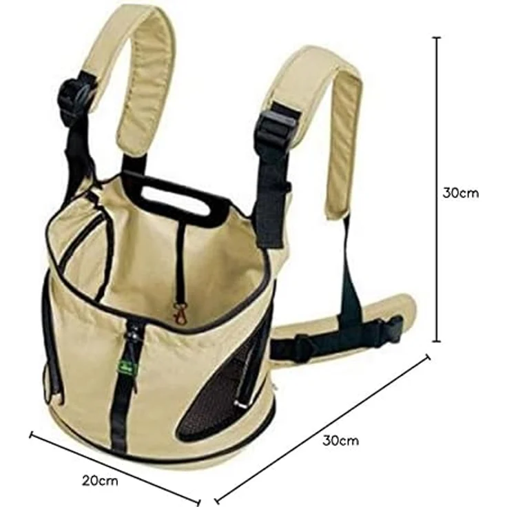 HUNTER Rucksack/Tragetasche Kangaroo, für kleine Hunde bis 6 kg, beige, L 30 x B 20 x H 30 cm, waschbar, mit Nylongurt und gepolsterten Schulterriemen – Bild 10
