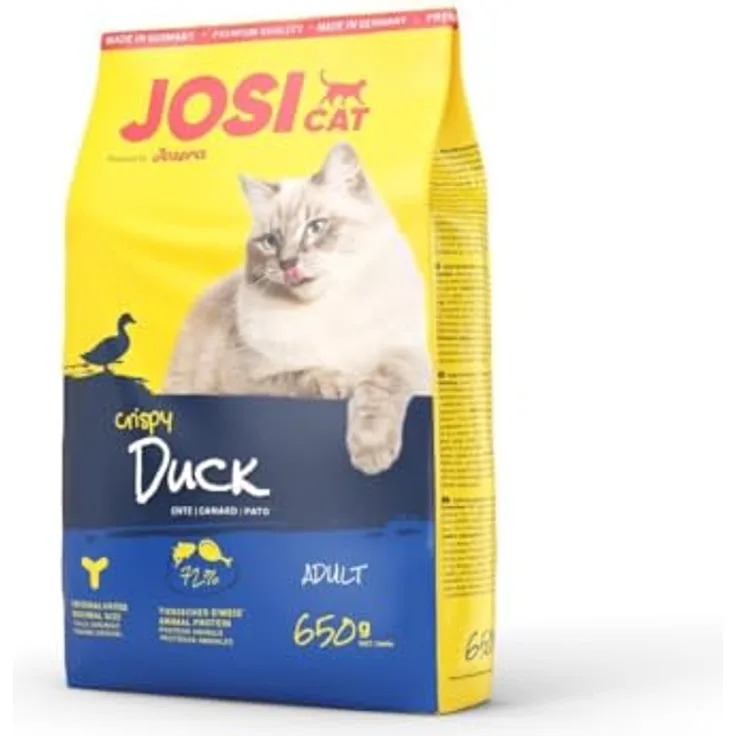 JosiCat Crispy Duck, Katzen-Trockenfutter 650g, sättigende Mahlzeit mit leckerem Entengeschmack