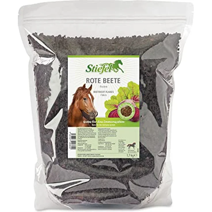 Stiefel Rote Beete Flocken für Pferde, 100% naturbelassene Rote Beete zur Stärkung des Immunsystems, 1,7kg – Bild 1