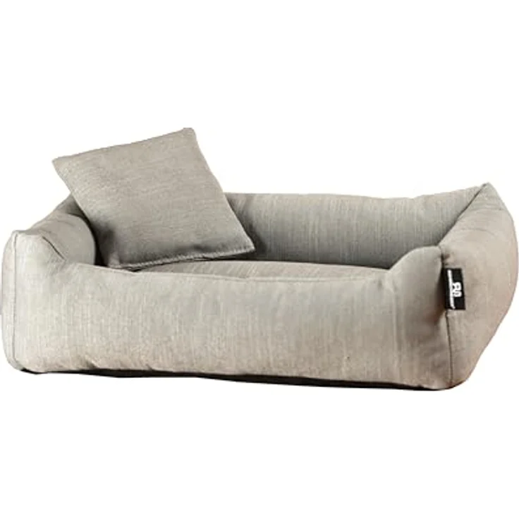 Rohrschneider Kuschelsofa für Hunde, Recycelter Polsterstoff, Grau, Abnehmbarer Bezug, Innenkissen & Dekokissen, Antirutsch-Unterseite, Größe S: 50x40x15cm – Bild 1