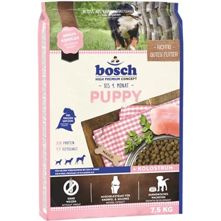 bosch HPC Puppy, Hundetrockenfutter für Welpen bis 4 Monate, weizenfrei & zuckerfrei, 1 x 7.5 kg – Bild 1