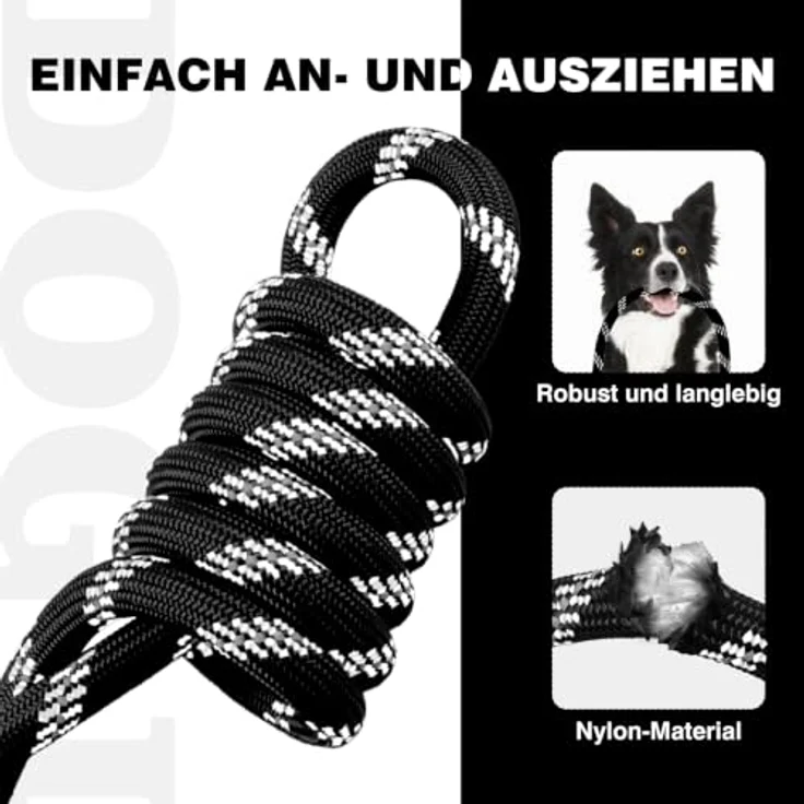 lynxking Hundeleine reflektierende 180 cm Schleppleine mit Zugstopp und gepolstertem Griff, ideal für Training und Gassi gehen – Bild 5