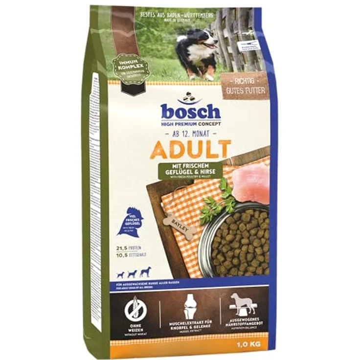 Bosch High Premium Concept Adult Geflügel & Hirse, Hundefutter mit 30% frischem Geflügel, weizenfrei, 3 kg – Bild 1