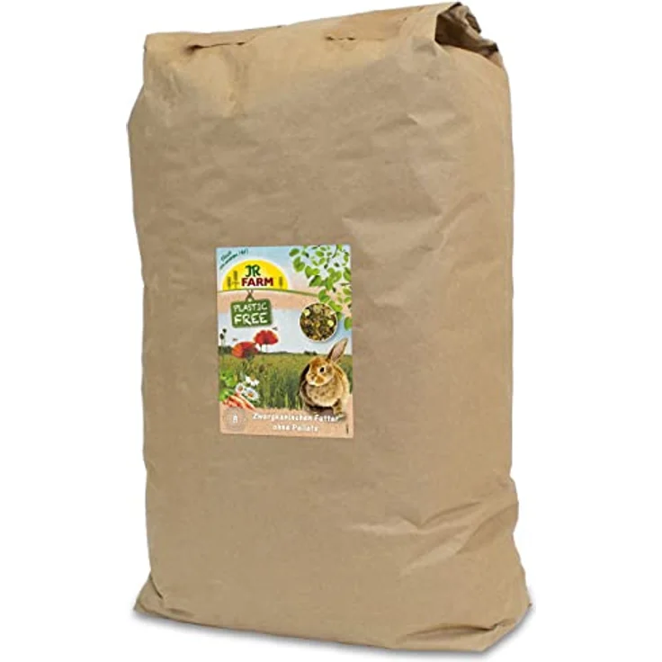JR FARM PlasticFree Zwergkaninchenfutter, 5 kg, ohne Plastik, mit Bergwiesenheu und Heilkräutern – Bild 1