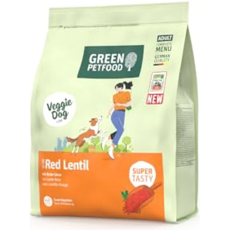 Green Petfood VeggieDog, Hundefutter mit roter Linse, 5x900 g - vegetarisch und gut verdaulich mit Präbiotika – Bild 1