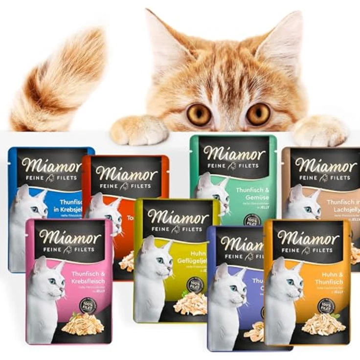 Miamor Feine Filets Pouch 6 x 100 g - Huhn in Geflügeljelly, getreidefreies Katzen-Nassfutter, fettarm und leicht verdaulich – Bild 4