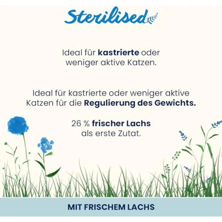 Almo Nature Sterilised, Trockenfutter für sterilisierten Katzen mit frischem Lachs, niedrigem Magnesiumgehalt und Ballaststoffen zur Gewichtskontrolle, 2kg Beutel – Bild 2