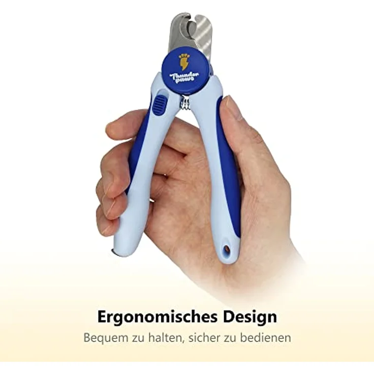 Thunderpaws Professionelle Krallenschere für Hunde, Edelstahlklingen, Sicherheitsschloss und Nagelfeile, Mittel bis Groß, Blau – Bild 2