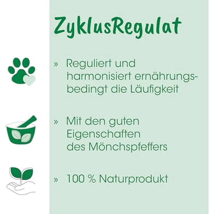 cdVet ZyklusRegulat, Ergänzungsfuttermittel für Hunde zur Unterstützung hormoneller Prozesse, 120 g - Scheinschwangerschaft + Läufigkeit + Harmonisierung – Bild 2