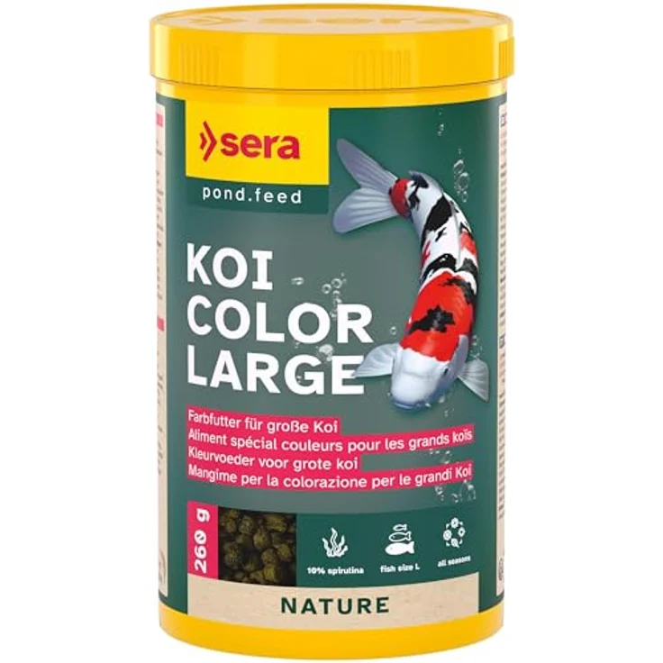 sera Koi Color Large, Hauptfutter für Koi ab 25 cm, farb- und konservierungsstofffrei, leicht verdaulich, 1.000ml (260g) – Bild 1
