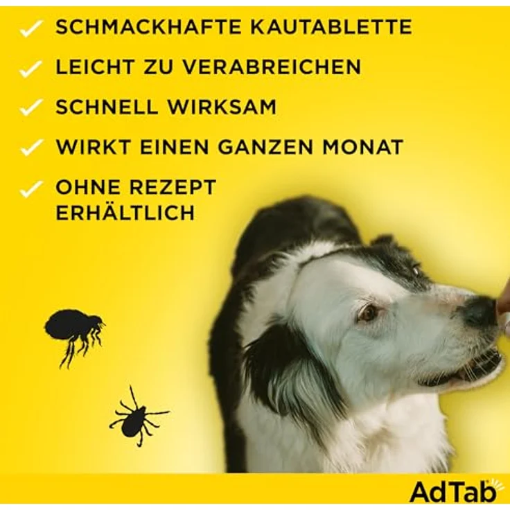 AdTab Hund Kautabletten gegen Zecken & Flöhe, 3 Tabletten Packung mit Rindfleischgeschmack, für Hunde 1,3-2,5 kg, 3 Monate Schutz – Bild 5