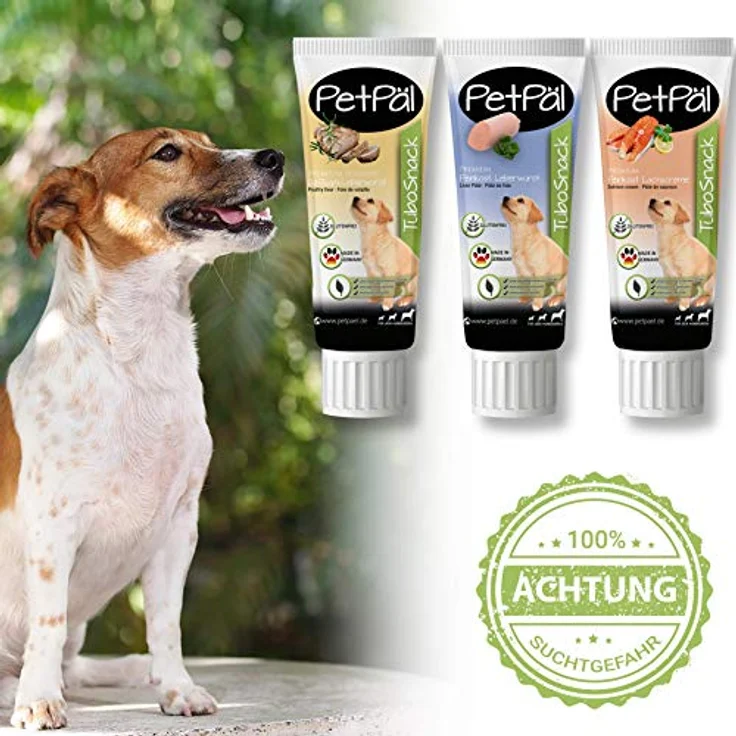 PetPäl Hunde Lachscreme “TuboSnack“, Premium Leckerli aus der Tube, ohne Getreide, Salz, Zucker, 75g, ideal für Welpen, reich an Omega-Fettsäuren, Made in Germany – Bild 4
