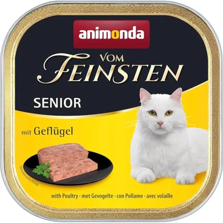 animonda vom Feinsten Senior Katzen-Nassfutter mit Geflügel, 32x100g, ohne Farbstoffe