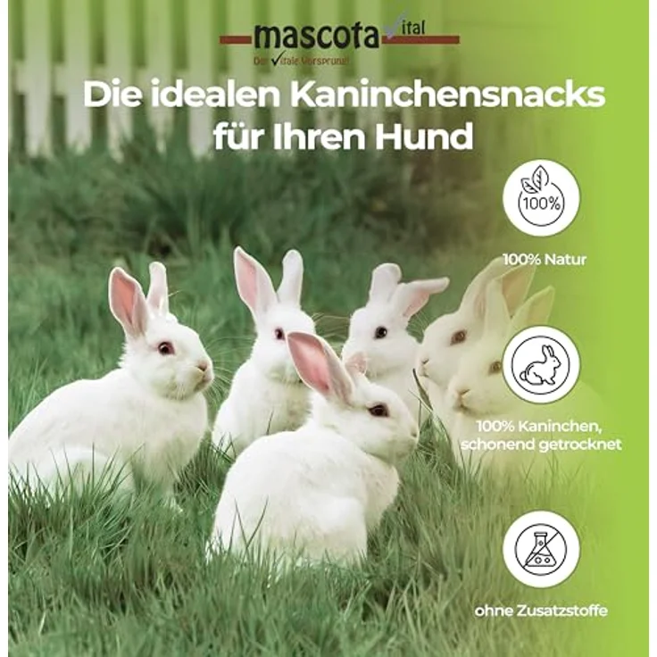 Mascota vital Kaninchenohren, getreidefreier Hundesnack für sensible Tiere, 200g – Bild 4