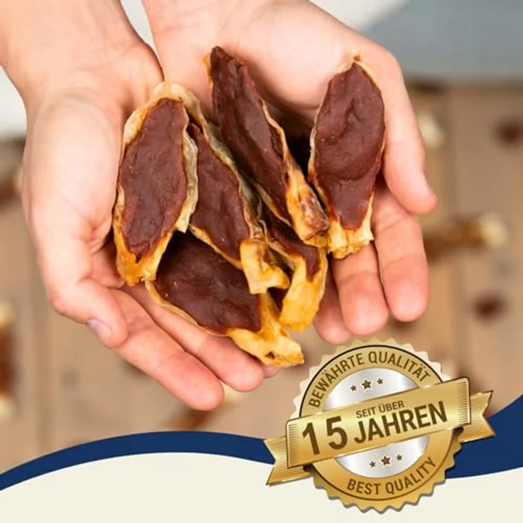 Lyra Pet® Kaninchenohren gefüllt mit Ente, 10 kg getrockneter Kausnack, fettarm, ideal als Belohnung für Hunde, wiederverschließbarer Beutel, reich an Nährstoffen – Bild 3