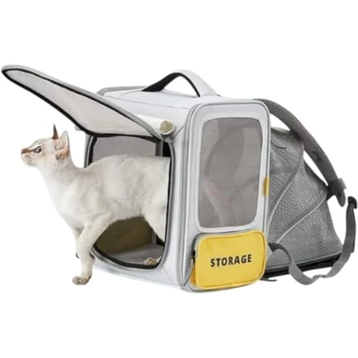 PETKIT Breezy xZone Pet Carrier, Faltbare Transportbox für kleinere Hunde und Katzen bis 6 kg, grau – Bild 3