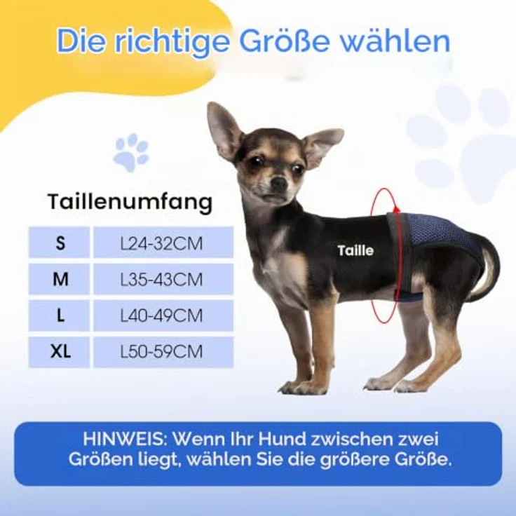 JUNUNDJING 2er Pack Wiederverwendbare Hundewindeln für Hündinnen, Verstellbare Läufigkeitshose mit 8 Damenbinden, Schwarz und Blau, Größe M – Bild 2