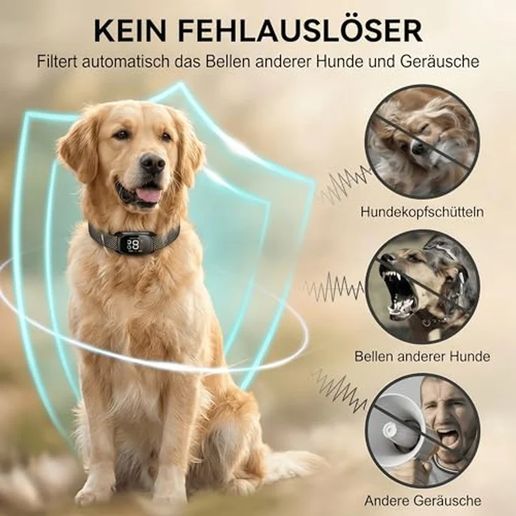 Cooiiye Antibellhalsband für Hunde, schmerzfreies Trainingshalsband mit IP67 wasserdichter Bauweise, verstellbar von 20-60 cm, orange (Schwarz) – Bild 4