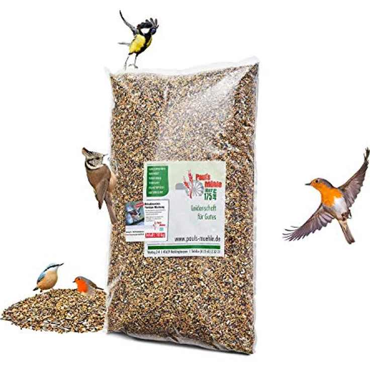 Paul´s Mühle Kleinsämereien-Mischung, 10 kg Premium Vogelfutter für Wildvögel & Tauben, energiereiche Zusammensetzung mit natürlicher Saatenvielfalt – Bild 4