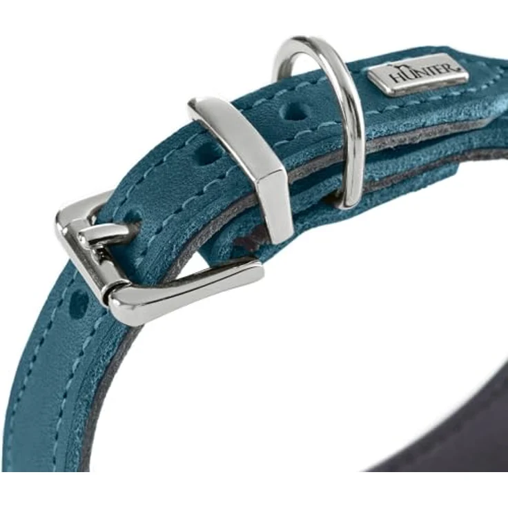Hunter Hundehalsband Malta, Magenta, aus gefettetem Softvollrindleder, handgefertigt, strapazierfähig, Größe 55 – Bild 4