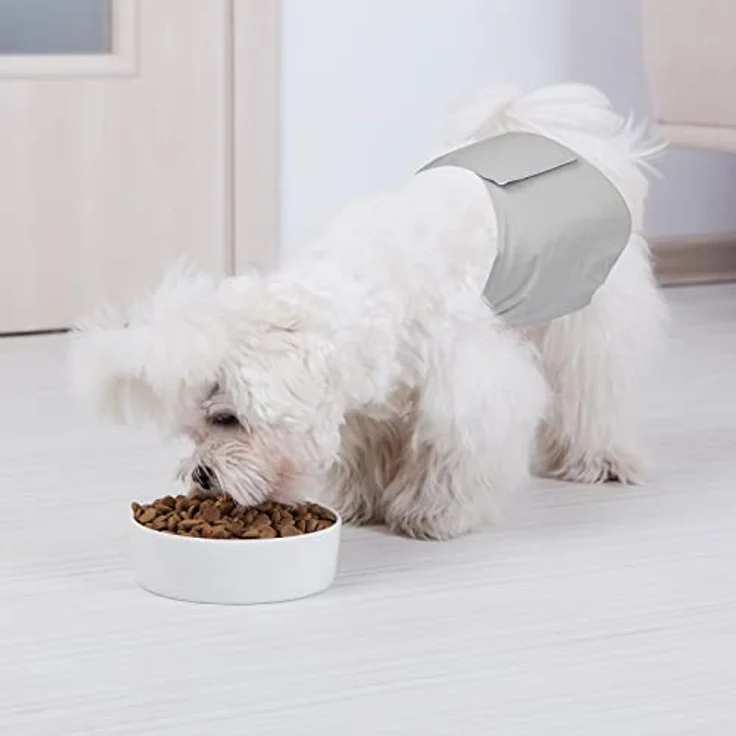 Avont Wiederverwendbare Hundewindeln, 3 Stück Bauchband für Rüden, saugfähiges Design, Schwarz/Braun/Grau – Bild 2