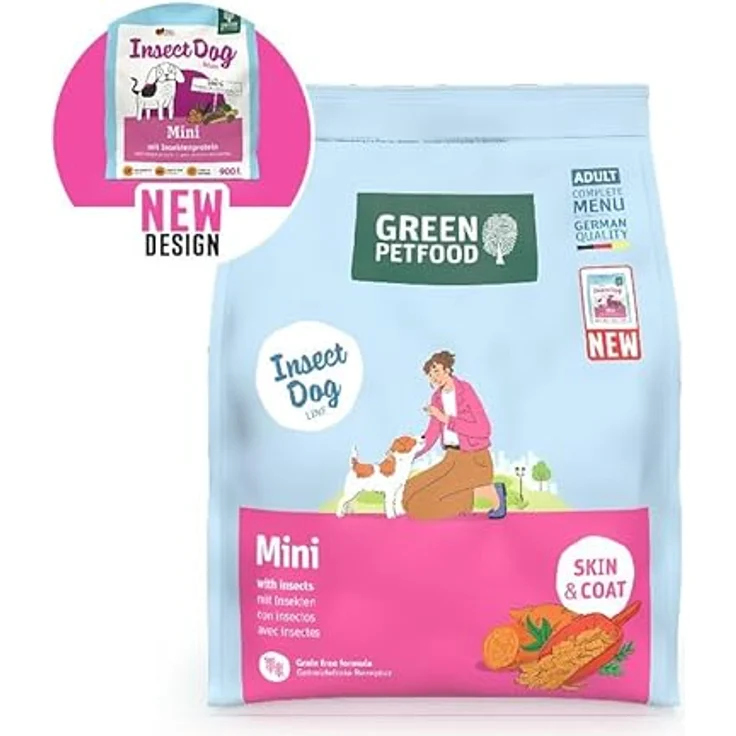 Green Petfood InsectDog Mini, Hundefutter für kleine Hunde mit Insektenprotein, 900 g, getreidefrei – Bild 2
