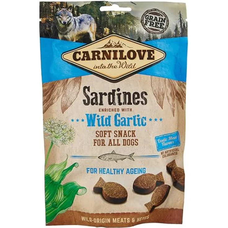 Carnilove Soft Snack Sardinen mit Knoblauch, Doppelpack 2 x 200 g, Soft Snack für Hunde zur Unterstützung der Haut- und Fellgesundheit, getreide- und kartoffelfrei – Bild 2