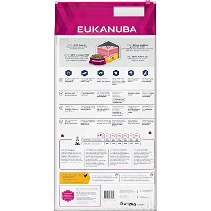 Eukanuba Daily Care Overweight/Sterilised, fettarmes Trockenfutter für übergewichtige und kastrierte Hunde, 12 kg, mit L-Carnitin und Omega-3-6-Fettsäuren – Bild 2
