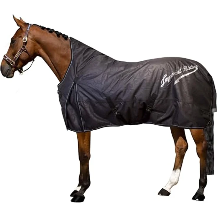 Imperial Riding Outdoordecke IRH Super-Dry 50 g, wasserdicht & atmungsaktiv, 600D Polyester, leichte Winterdecke für Pferde, schwarz, Größe 165 – Bild 2