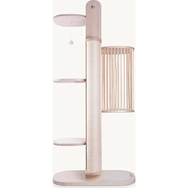 PetRhein Kratzbaum Massivholz, Natürlicher Sisal, Waschbare Matten, 26kg, 170cm Höhe - Preisvergleich – Bild 1