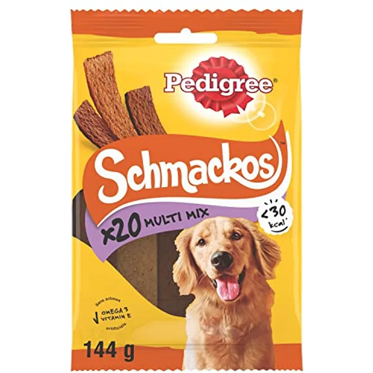 Pedigree SCHMACKOS Multi Mix, 20 Kausticks mit Mineralstoffen für starke Knochen, 144 g