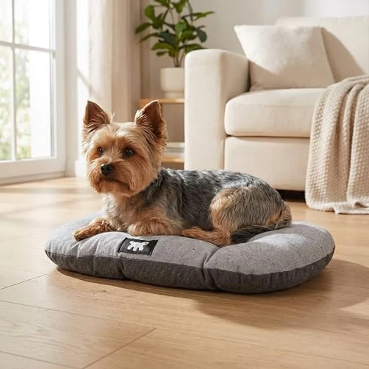 Ferplast Hundebett Relax, doppelseitiges Hundekissen aus Baumwolle, waschbar, 55 x 36 cm, braun – Bild 2