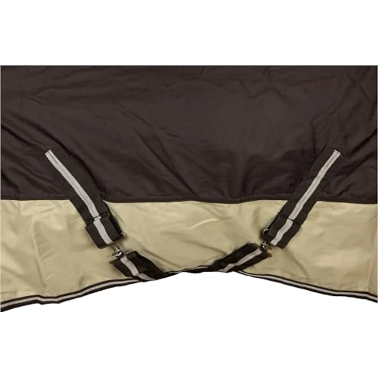 RL24 Winterdecke Weidedecke 600D Basicline, atmungsaktive und wasserdichte Outdoordecke mit Kreuzbegurtung, Pferdedecke in Braun/Beige, 85 cm (200 g/m² Füllung) – Bild 3
