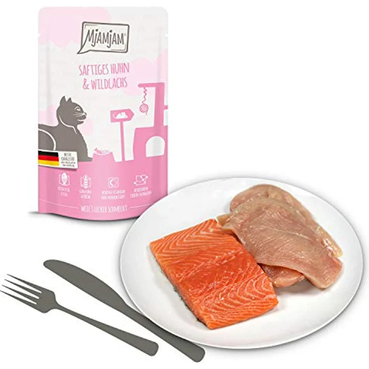 MjAMjAM Nassfutter Katze Adult Quetschie, 12x125 g Mixpaket 5 mit hohem Fleischanteil und gesunden Zutaten – Bild 6