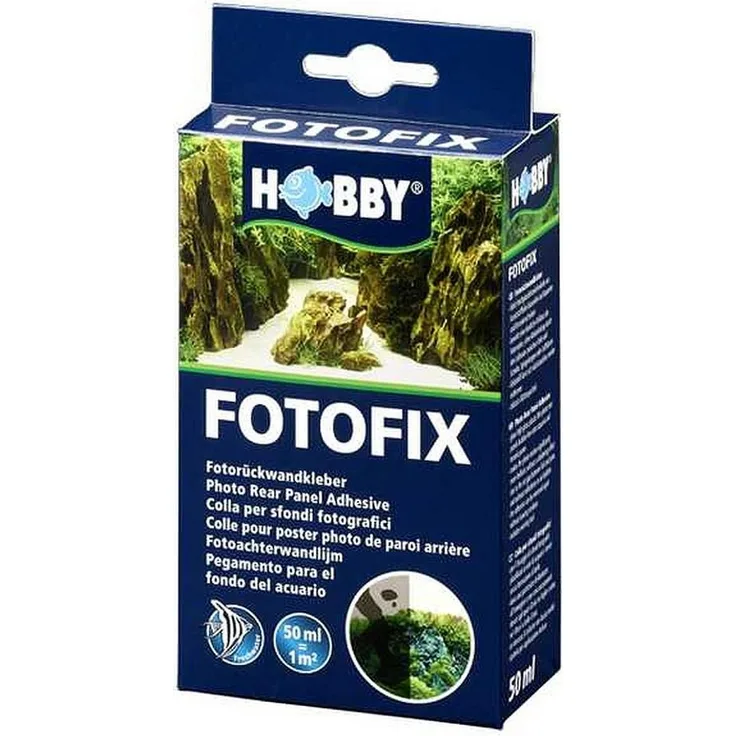 HOBBY Fotofix Fotorückwandkleber, blasenfreies Anbringen von Hochglanzfotorückwänden auf Aquarien, 50 ml