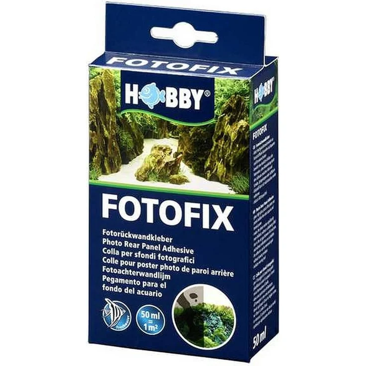 HOBBY Fotofix Fotorückwandkleber, blasenfreies Anbringen von Hochglanzfotorückwänden auf Aquarien, 50 ml – Bild 1